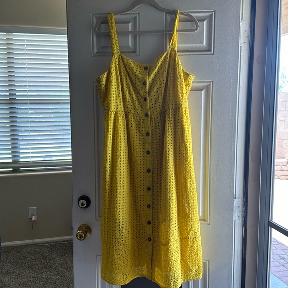 J Crew yellow eyelet sundress - Picture 1 of 7